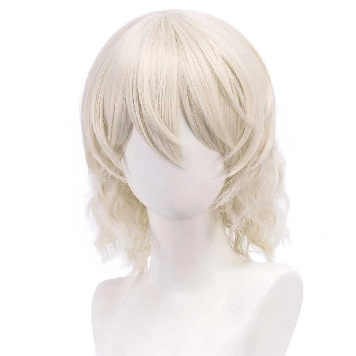 Jogo identidade v noite assistir ithaqua cosplay cabelo encaracolado branco peruca de cabelo resistente ao calor