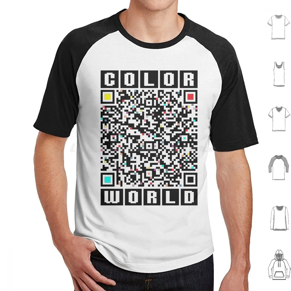 Colorworld I T Shirt Cotton Men Women DIY Print Qr Code Abstract Color Cool Ekdojo World Colors Colorful Handy Squares Pattern