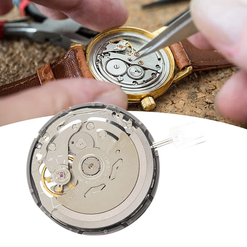 NH38/NH38A Watch Movement+Steel Stem+Clutch Lever Kit High-Precision Automatic Chain Up Mechanical Watch Movement