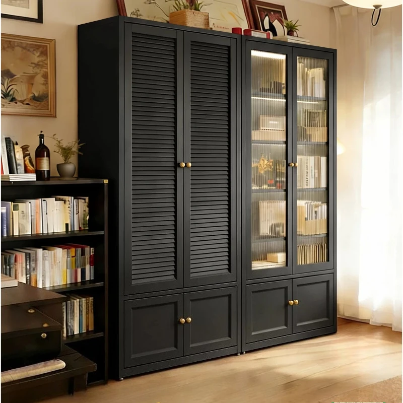 Living Room Luxury Bookcases Corner Library Storage Perfume Display Wooden Bookshelf Glass Door Tall Estanteria Room Furniture