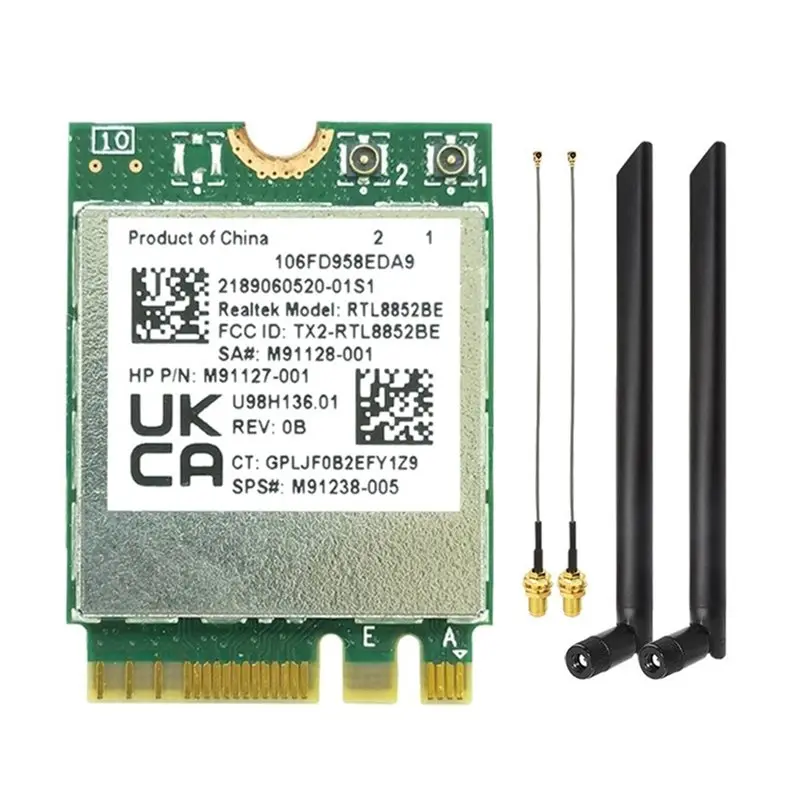 

ABFM-AX1800 WIFI6 802.11Ax Wireless WIFI Card RTL8852BE With External Antenna Dual-Band 2.4G+ 5G Bluetooth 5.2 Wlan