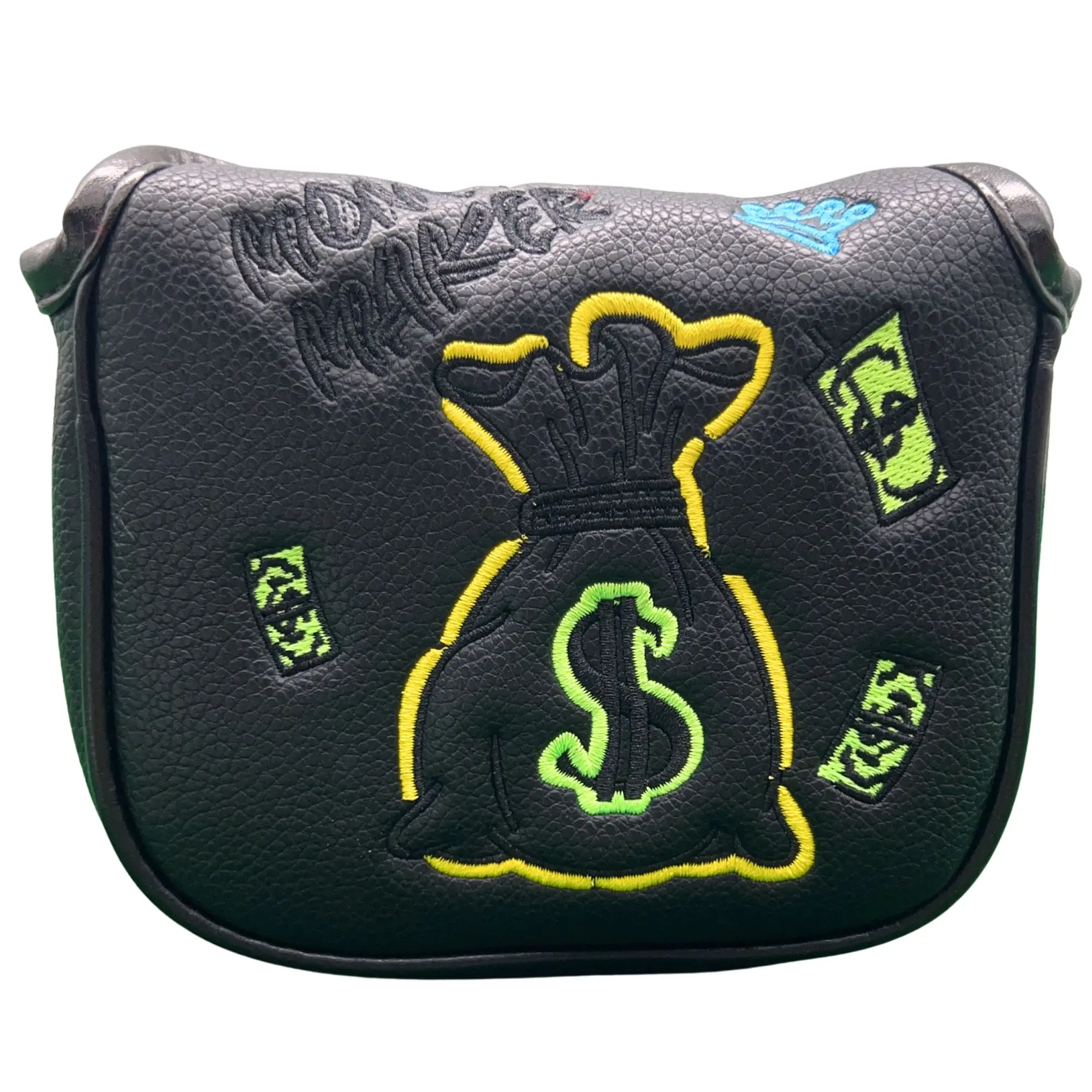 Embroidered Dollar & Money Motif Design Golf Club Headcover Funny Mallet Putter Head Cover  Great Christmas Gift For Golf Lovers