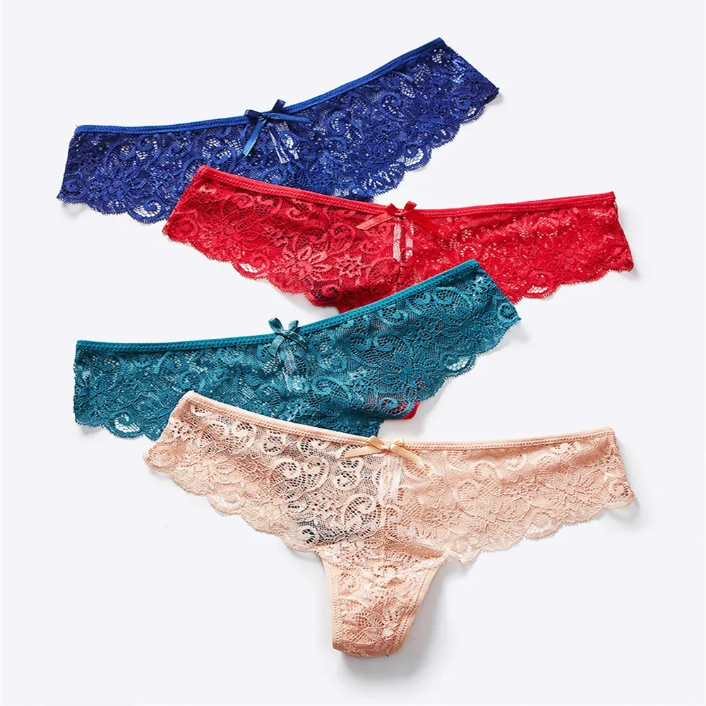 

6pcs/set Women Sexy Lace Transparent G-string Thongs Underwear Ladies Lace See Through Panties Underpant Thong Intimate Lingerie