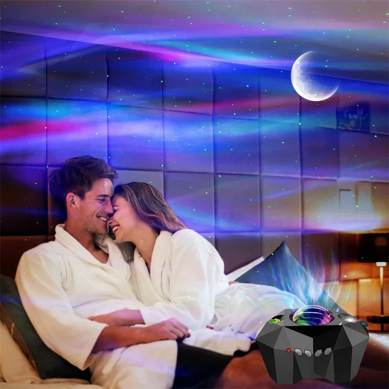 Projecteur de lumière étoilée LED multifonction, USB, motif d'eau, Bluetooth, musique, océan, lampe de projection, cadeau d'escales de chambre à coucher