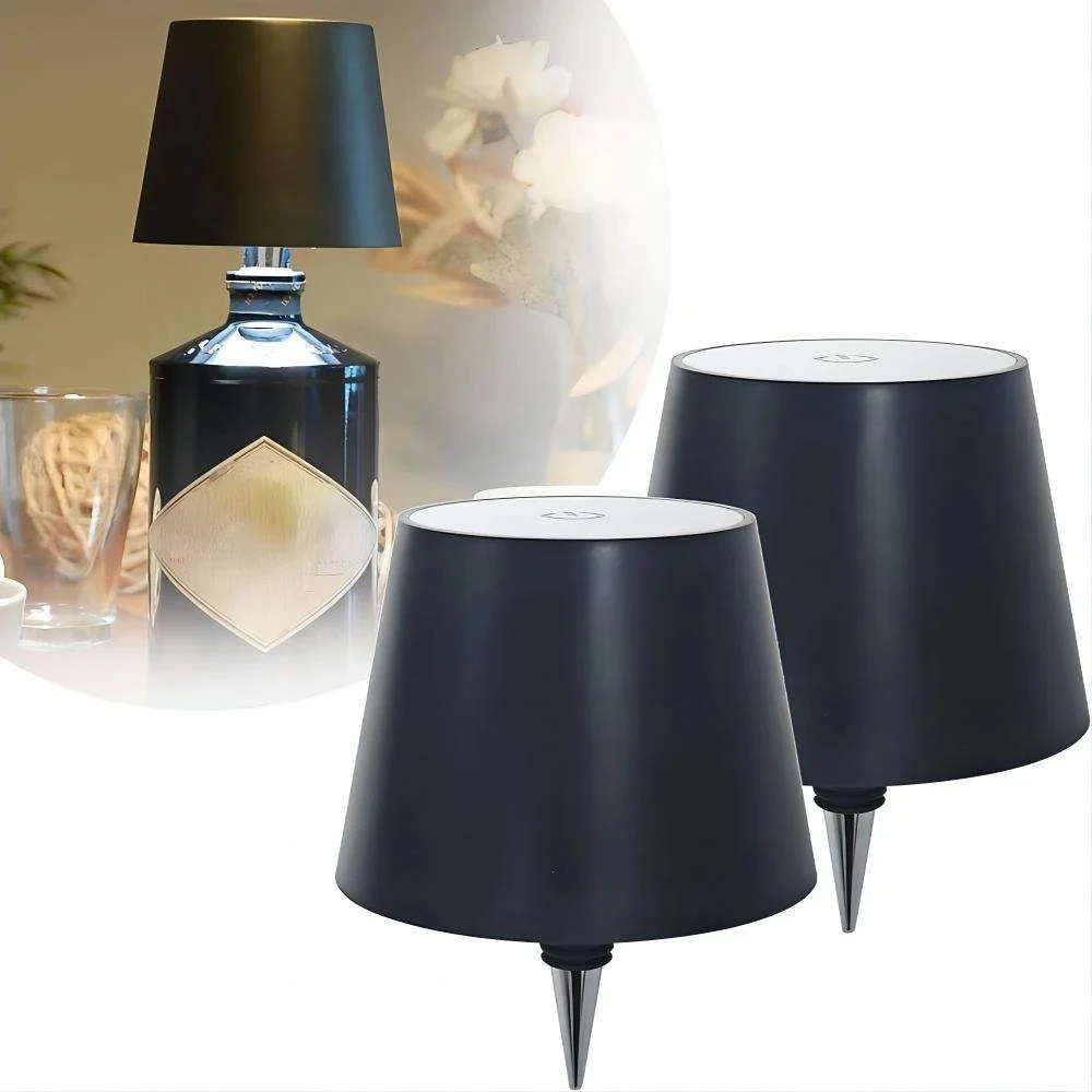 Lámpara de mesa con botella con carga USB, Control táctil de 3 colores y lámpara nocturna con atenuación continua, adecuada para Bar, botellas de vino, luces de escritorio