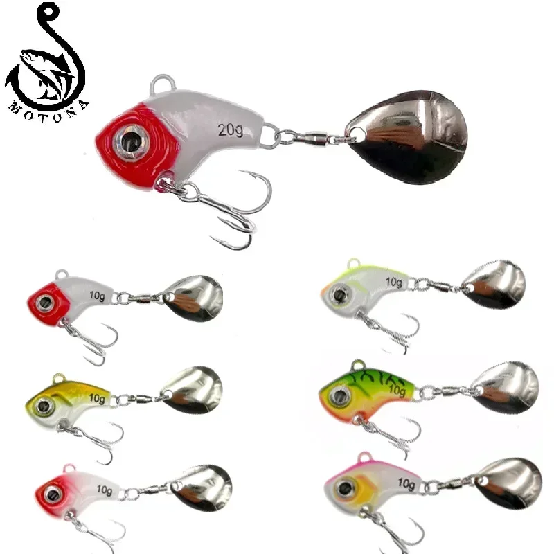 MOTONA Metal VIB Balıkçılık Cazibesi Spinner Batan Döner Kaşık Pin Crankbait Payetler Yemler Olta takımı Yeni Varış 5g10g15g20g