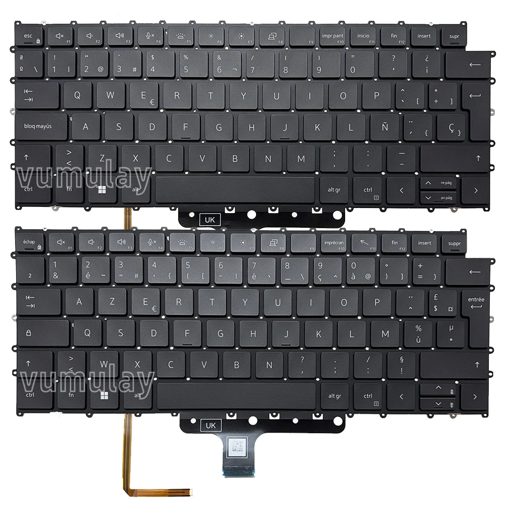 Teclado retroiluminado espanhol/AZERTY para Dell Precision 5680 5690 P123F 5470 5480 5490 P154G P154G001 P154G002/003/004 0TFDCV 0KT7YR