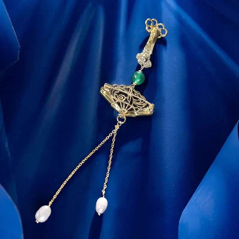 

High-end retro tassel pendants with a strong sense of sophistication, Hanfu accessory pins, and cheongsam brooches