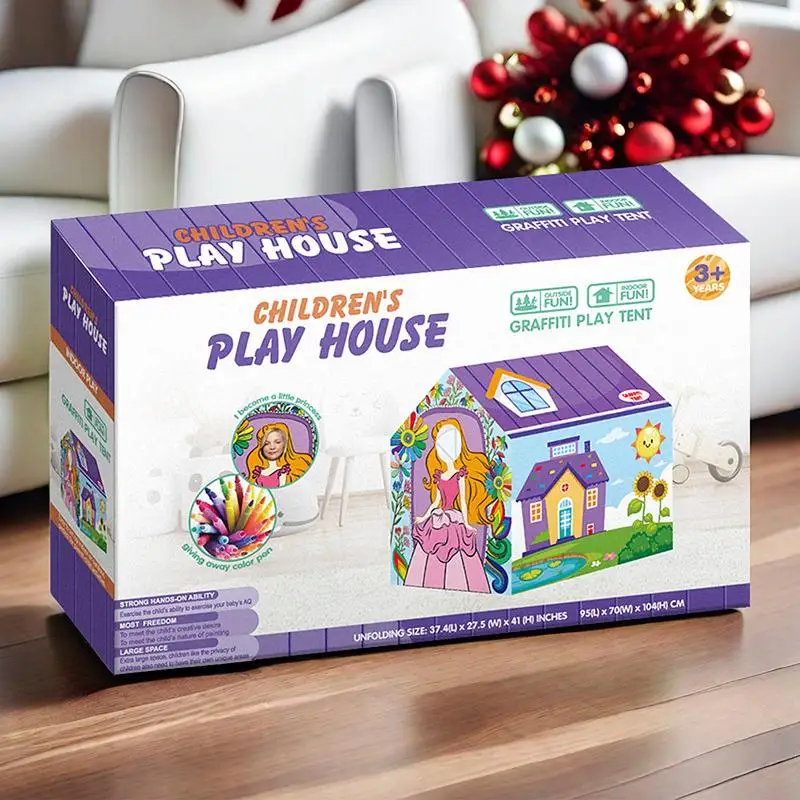 Painting Play House Painting Tent Toy Doodle Drawing Play House Painting Tent House Coloring Graffiti Painting House For Boys