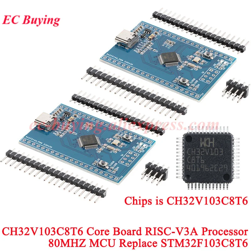 2Pcs/1pc CH32V103C8T6 System Development Assessment Core Learning Board Module RISC-V3A Processor IIC USART Replace STM32F103C8