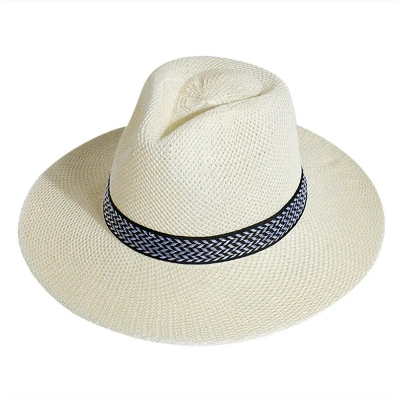 British Short-brimmed Jazz Straw Cap Men's and Women's British Solid Color Twill Formal Outdoor Party Picnic Beach Sunshade Hat