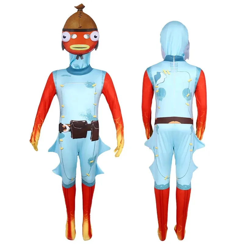 Lyou 2025 игровой наряд Fortnite, косплей, комбинезон Omega с рыбьими палочками, черный костюм рыцаря для взрослых и детей, карнавал, Хэллоуин C ★ ★