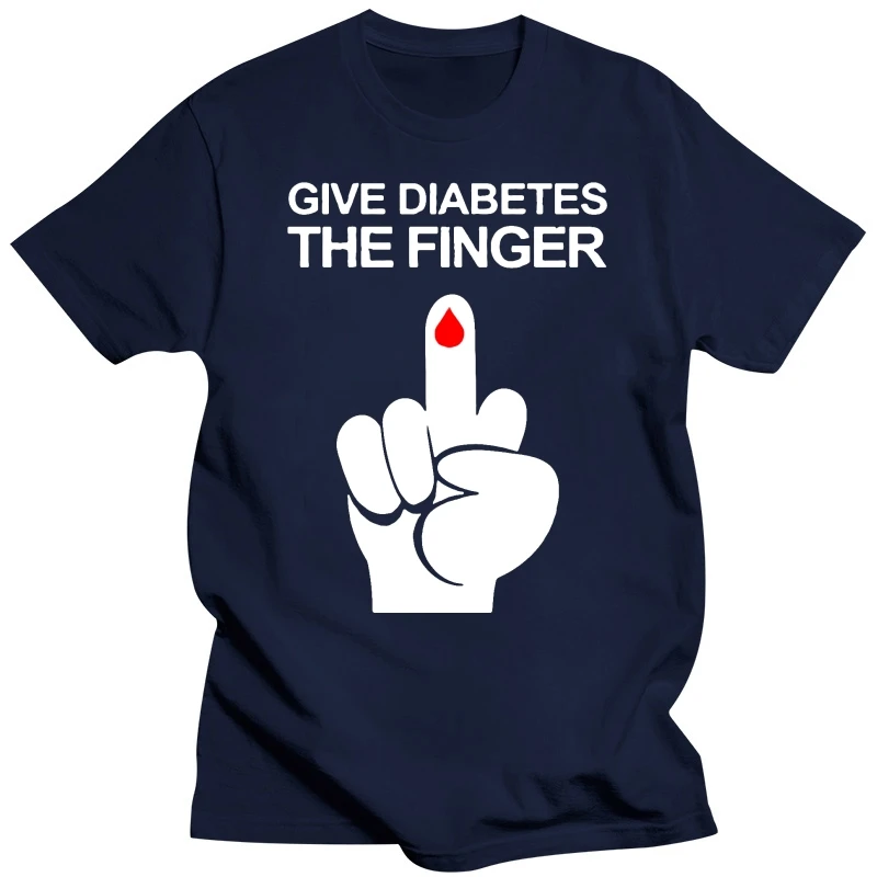 Give Diabetes The Finger Funny T Shirt Men Cotton Fashion Funny Tshirt 3Xl Euro Size S 3Xl Top Thai Quality T Shirt Men