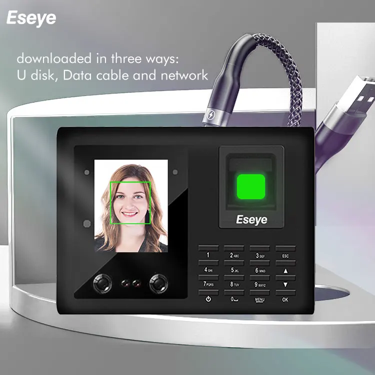 

July005 Eseye Factory Price WIFI Web Portable Biometric Fingerprint Facial Recognition Camera Machine Time Clock Attendance Syst