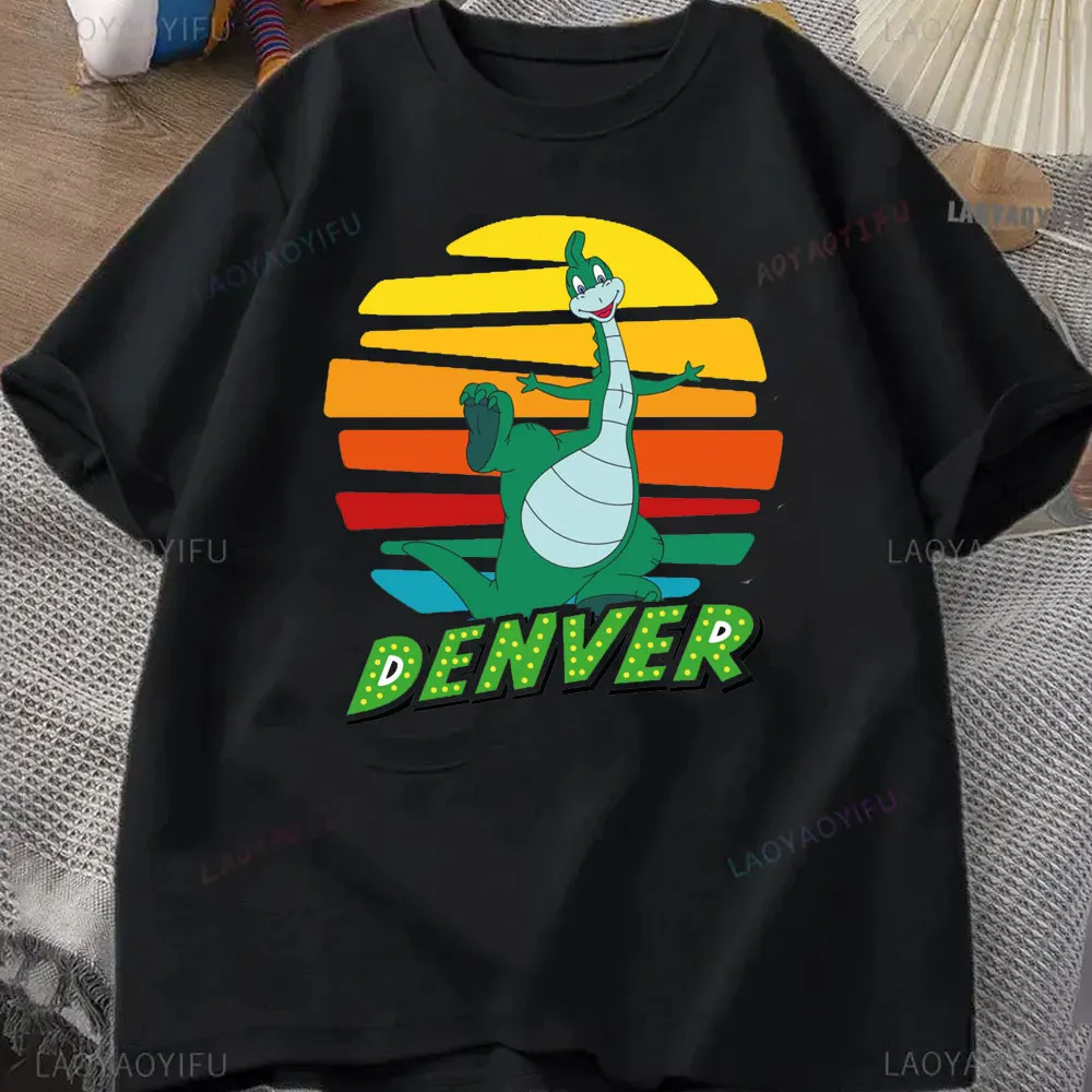 Cute Men TShirt Denver The Last Dinosaur Cartoon O Neck Tops Cotton T Shirt Humor Top Quality Birthday Gifts Graphic T Shirts