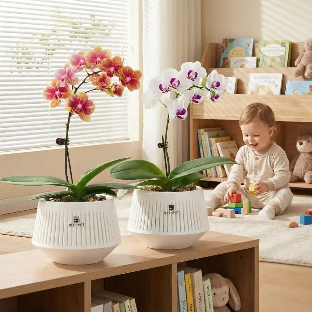 Split Type Meshpot Orchid Pot Thickening Moisturizing Root Control Flowerpot With Holes Resin Flower Pot Prevent Root Rot