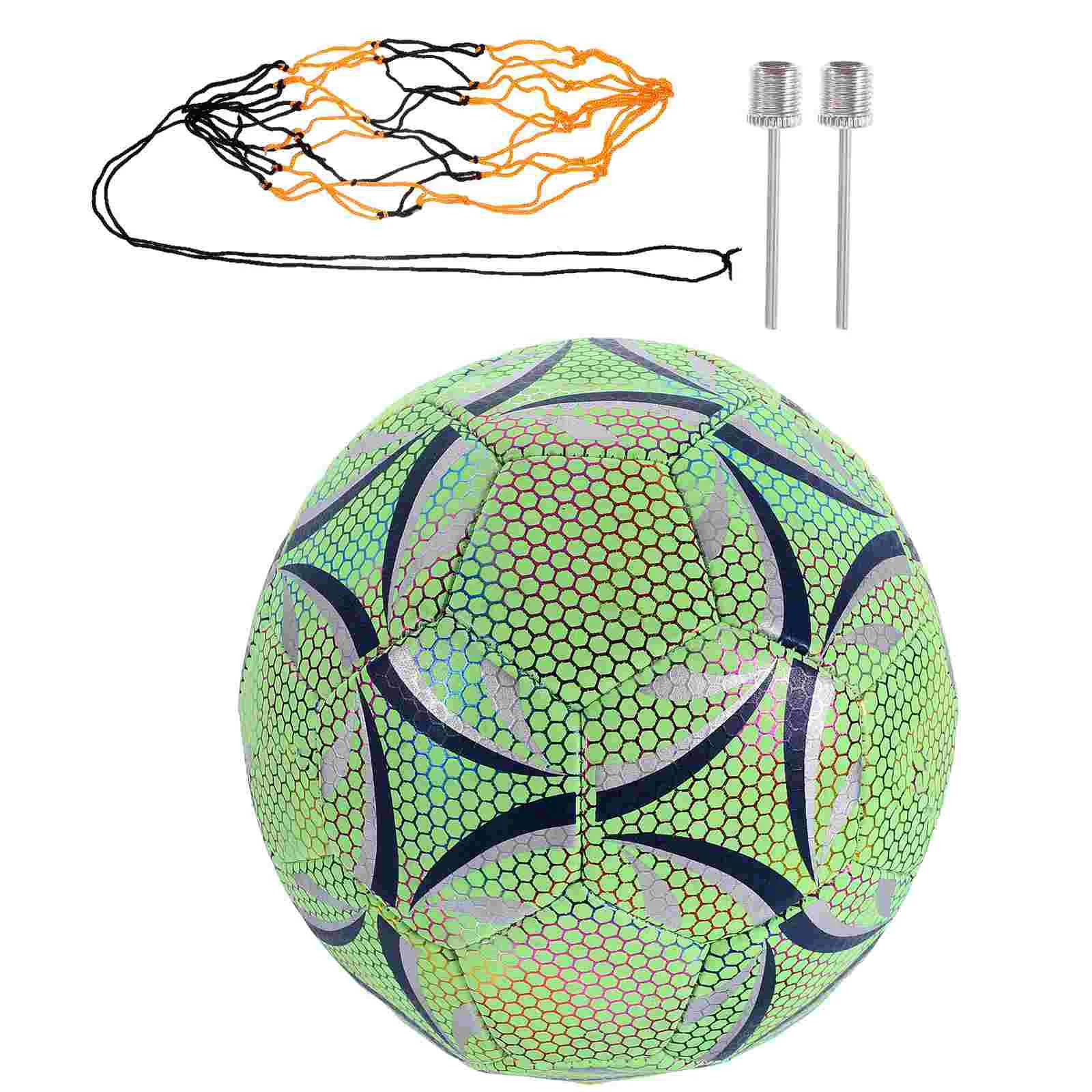 

1pc Fluorescent Reflective Cool Football Soccer Wear Resistant PU Football fluorescent football