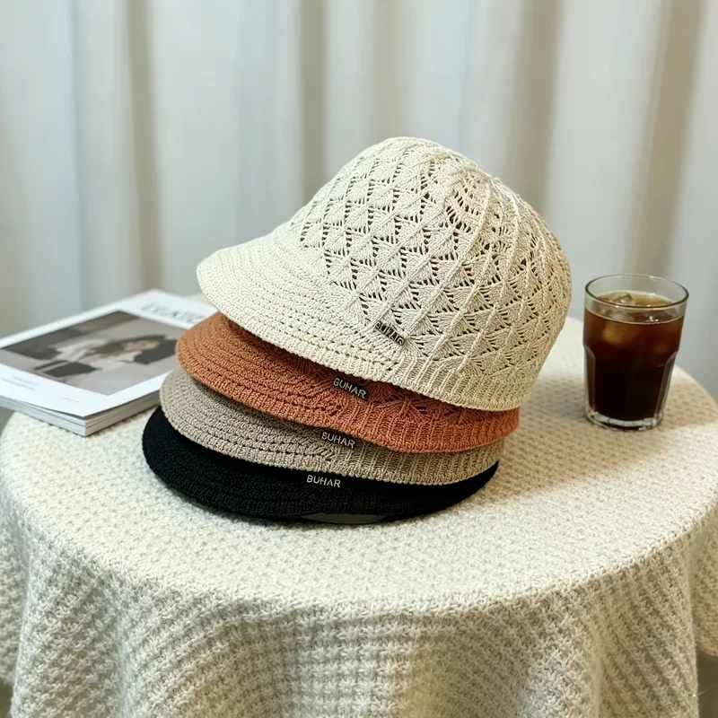 4-Pack Spring/Summer Vintage Hollow Baseball Cap  Breathable, Fits Small Heads, Unisex, Beret-Inspired Casual Hat