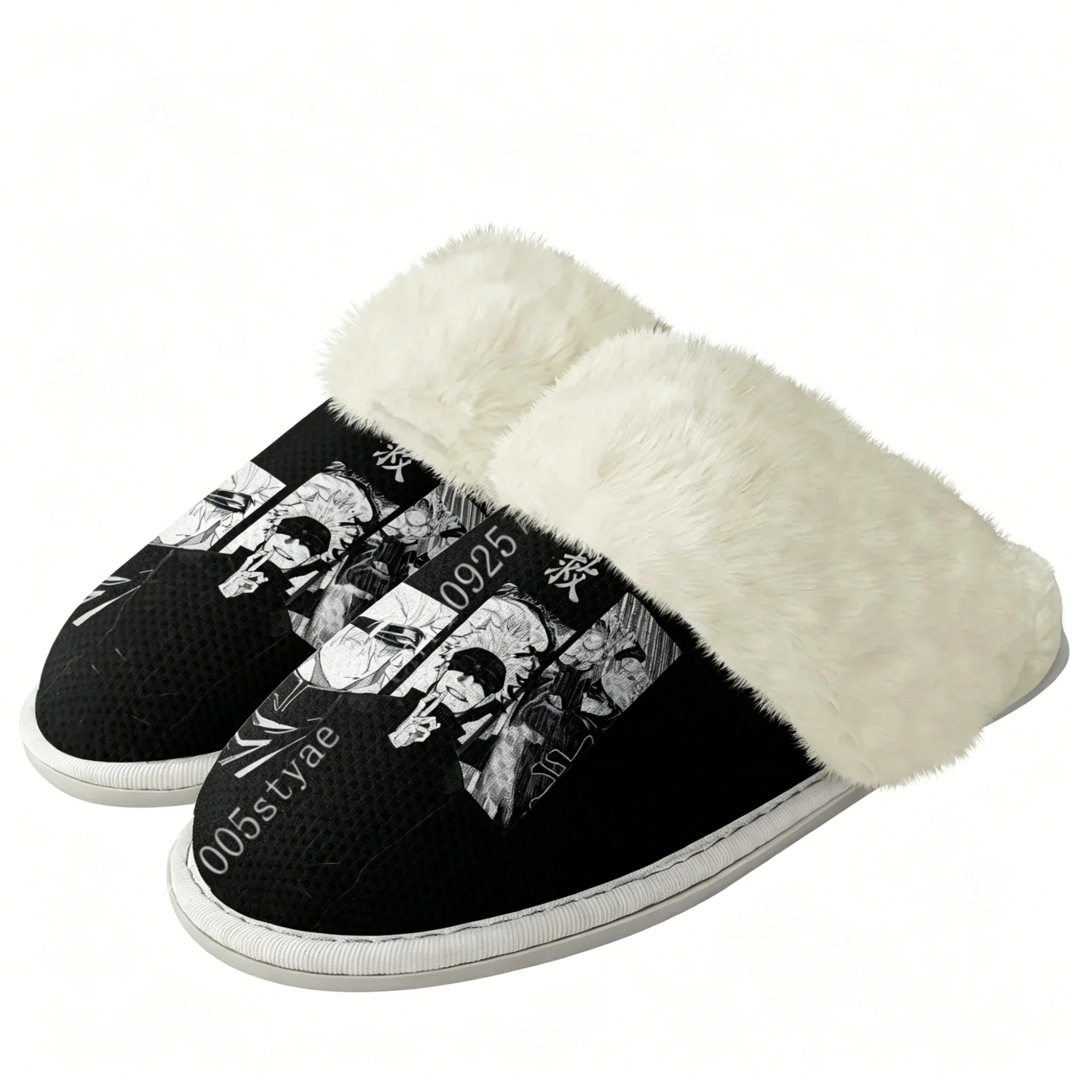 

Gojo Satoru THE HONORED ONE Plush Slippers Keep Warm Shoes Mens Womens Home Cotton Bedroom Custom Thermal Lightweight Slipper