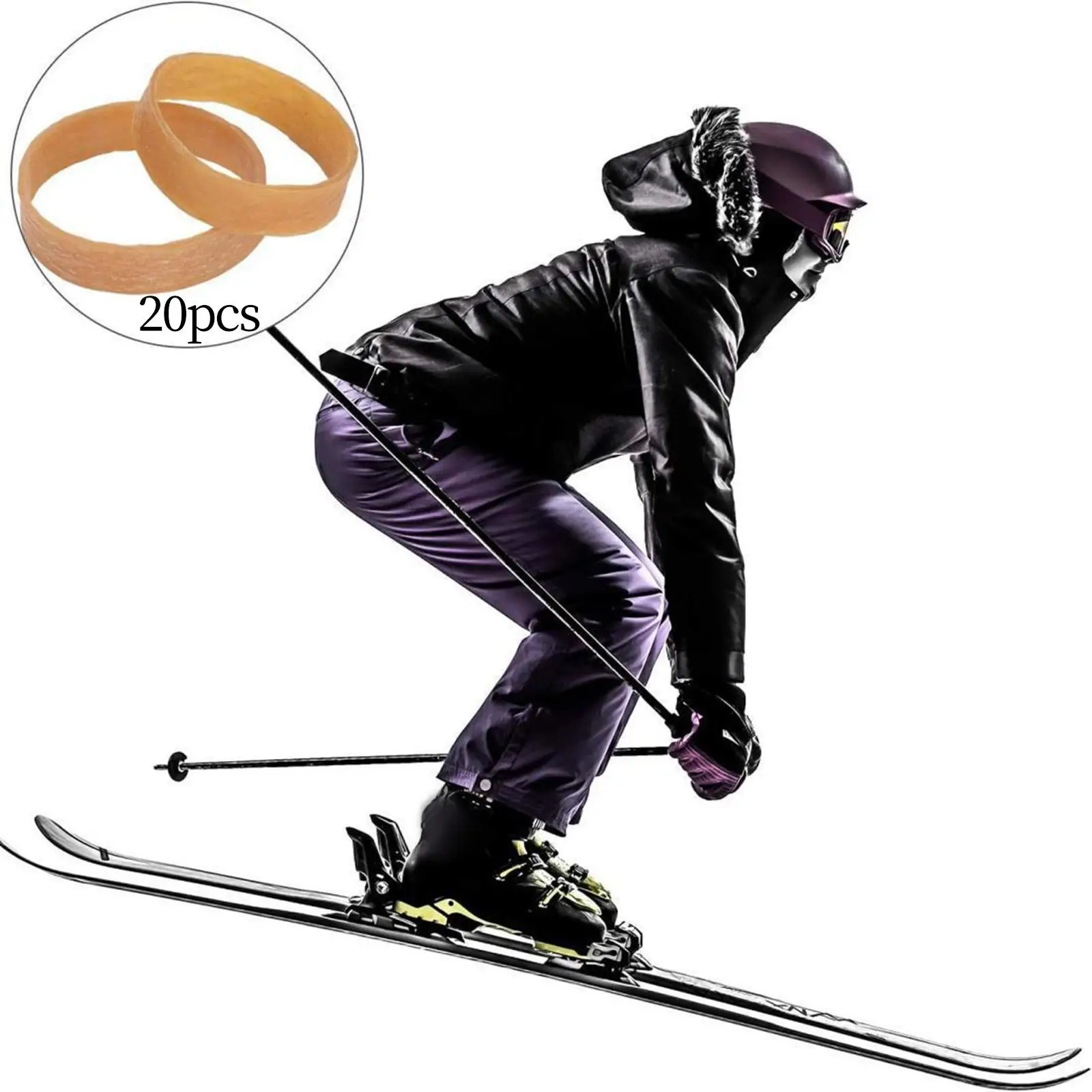 Ski Brake Retainers Rubber Brake Band Set Elastic Binding Straps for Snowboard Tuning and Storage Tasks