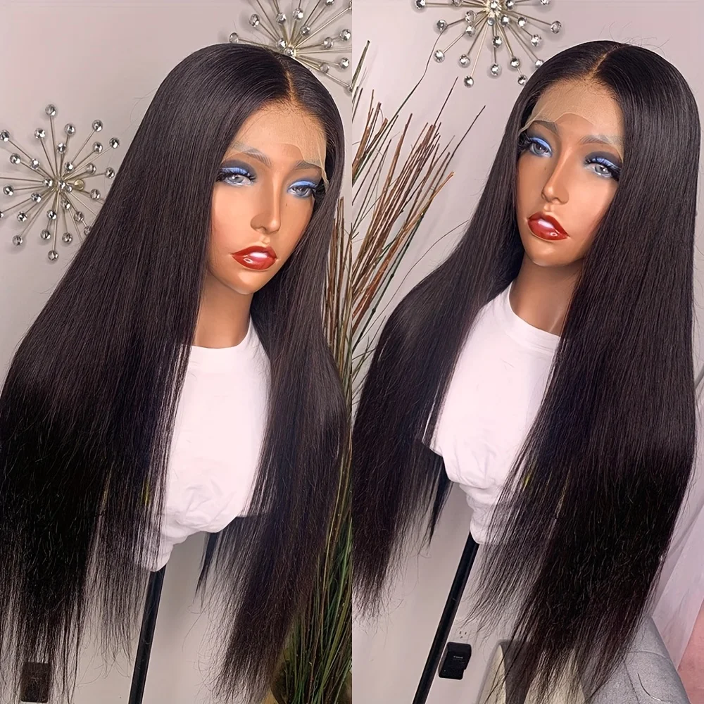 

Мягкие черные прямые волосы 180, длинный парик фронта шнурка 26 дюймов для женщин с предварительно выщипанными натуральными волосами ребенка, ежедневное использование