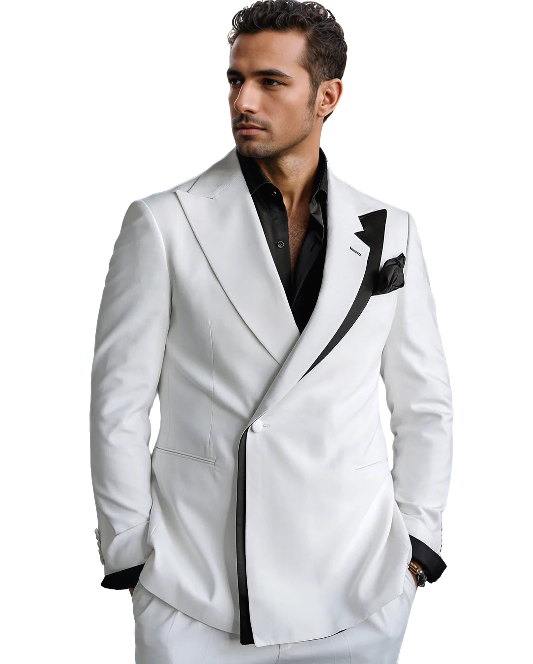 Costume Men Suits Double Layered Spliced Collar Tailor-Made 2 Pieces Blazer Pants Formal Prom Wedding Groom Tailored Customized