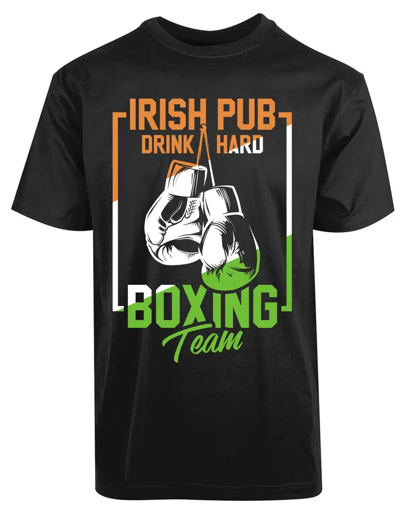 Irish Pub Drink Hard Boxing Team New Men's Shirt Wrestling Game Victory Gift TeeHigh quality 100% cotton pattern clothing high q