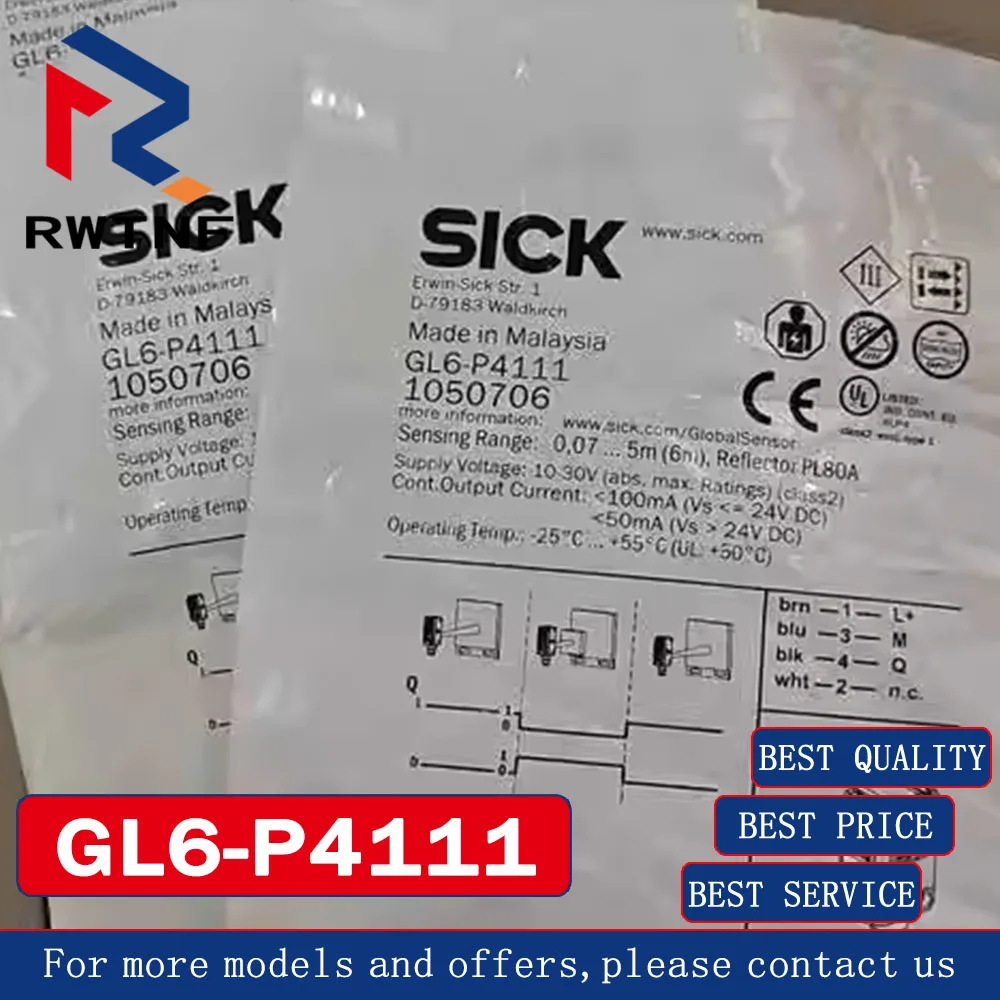 Sensore interruttore fotoelettrico SICK GL6-P4111 originale nuovo di zecca, magazzino originale al 100%