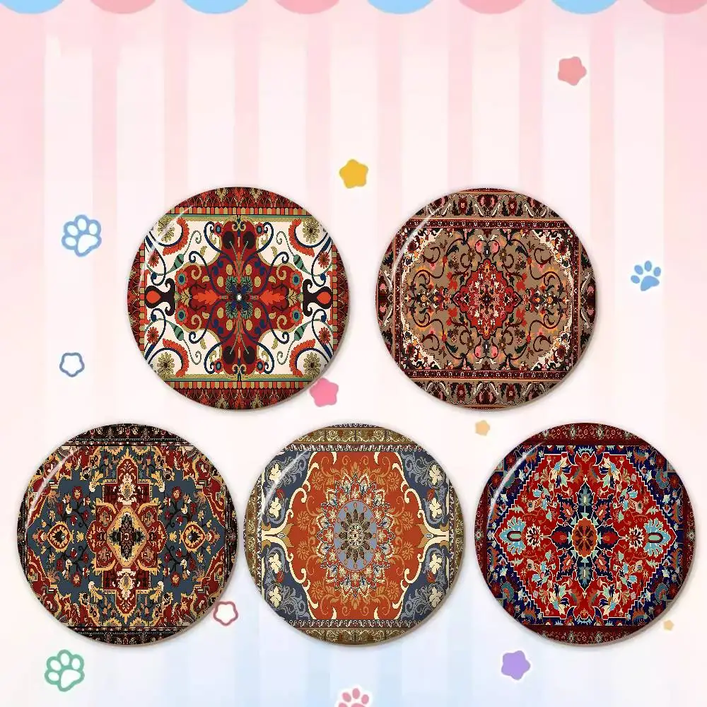 Persian p-pattern Creative Pins Funny Round Snap-in Brooch Badge Backpack Hat Accessories Jewelry Gifts for Friend