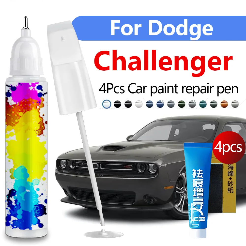 

Ручка для ремонта автомобильной краски для Dodge Challenger 2008-2025 гг., аксессуары для ремонта царапин, 4 шт., черный, белый цвет, PW7, зеленый PFQ, синий PQD