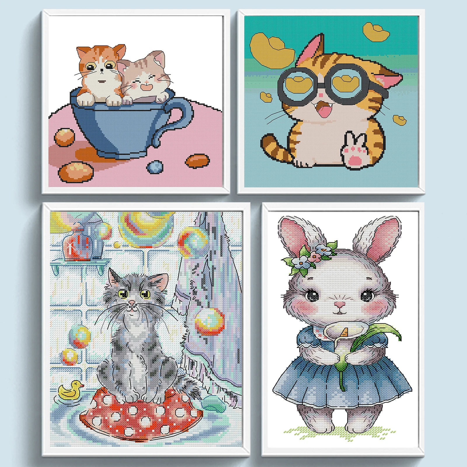 الحيوانات كامل 14CT DIY مختوم التطريز التطريز كاتب أطقم عبر الابره الفن والحرف مجموعات للبالغين ديكور المنزل #2