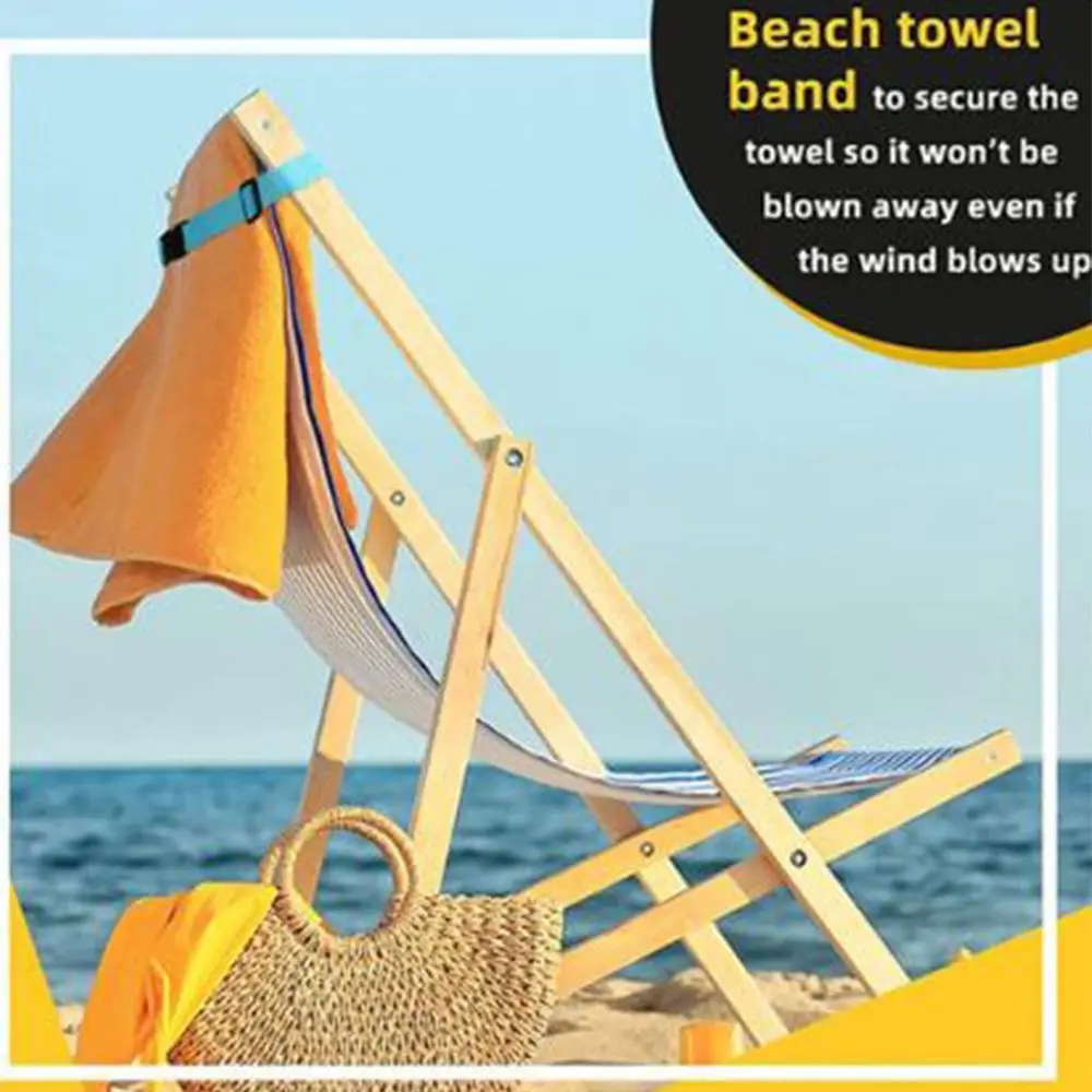 Porte-serviettes de plage pour chaises longues, bande élastique, réglable, multifonction, coupe-vent, portable, nouveau