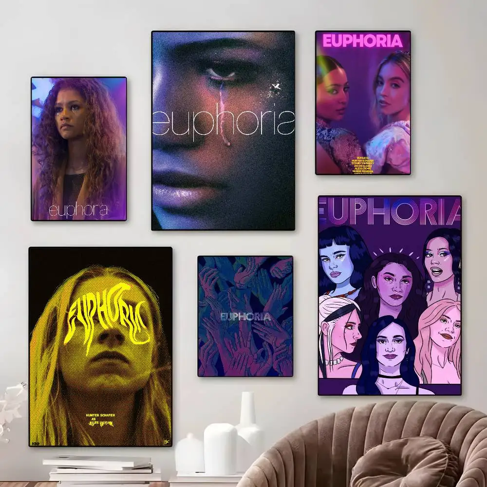 Euphoria TV Show HD ورق طباعة جمالي جدار الفن لغرفة المعيشة بار ديكور المنزل الموضة