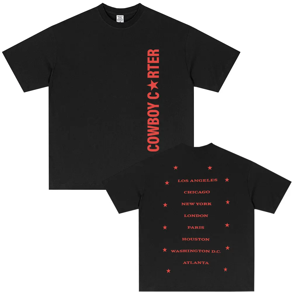 Beyonce Cowboy Carter T-shirt Men Fashion Pop Music Short Sleeve T-shirts Casual Cotton Oversized T Shirts Streetwear