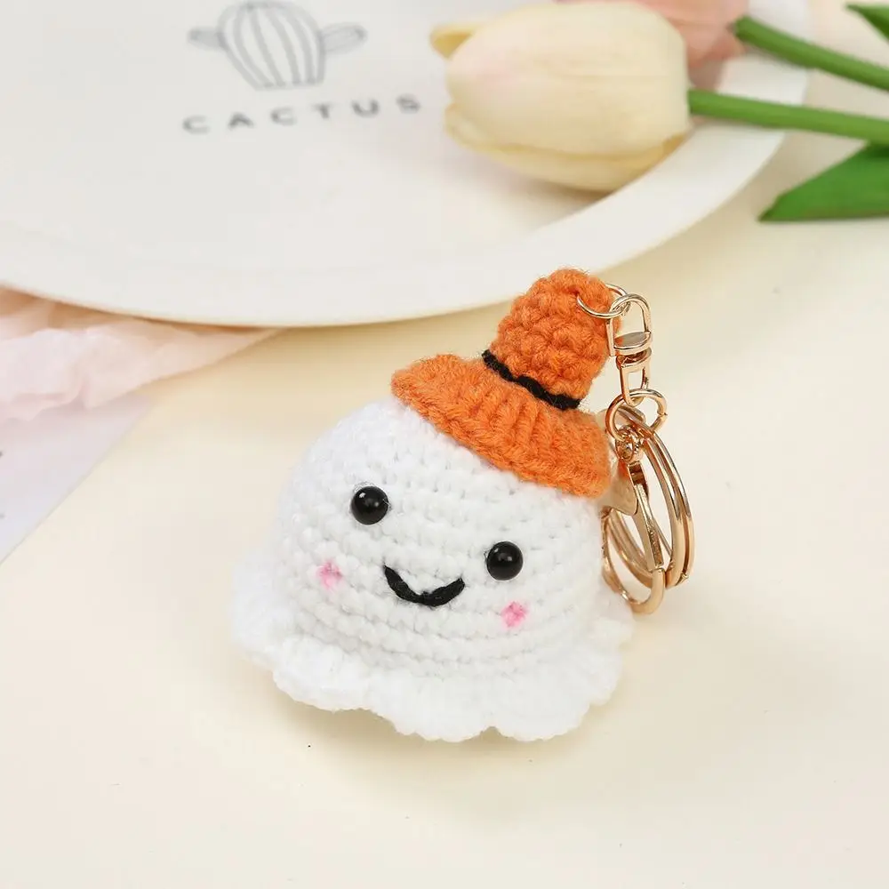 Cartoon Design Crochet Keychain Hand Woven Wool Crocheted Animal Keychain Three-Dimensional Mini Size Crochet Pendant