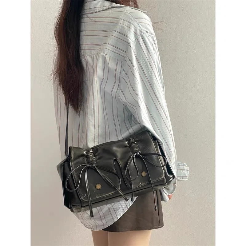 Trendy Bow Tie Y2K Tote Handbags and Purses Women Shoulder Crossbody Bags New Ladies Messenger Travel Bag High Quality