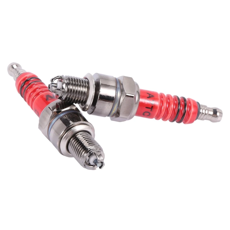 Pack Of 4 Racing 3 Electrode Spark Plug A7tc For 50Cc 110Cc 125Cc 150Cc Atv Scooter Dirt Bike Go Kart