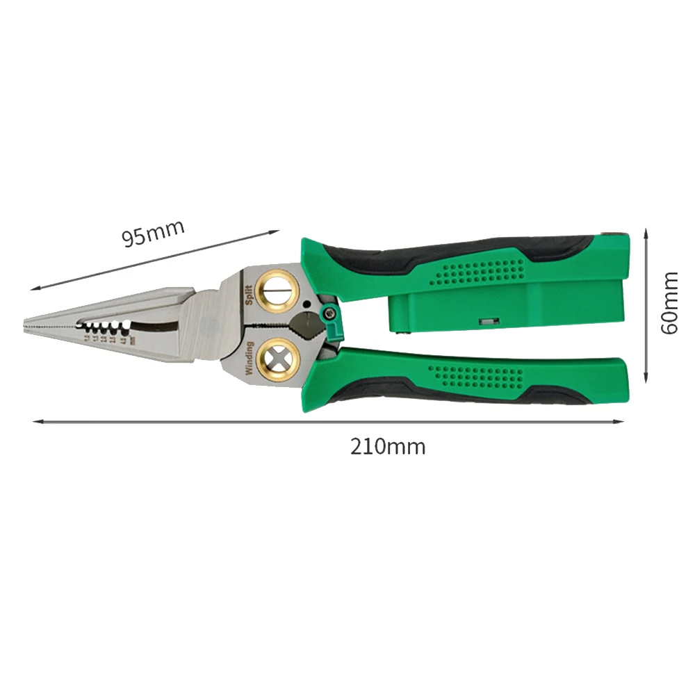 8 In 1 Non-Slip Multifunctional Wire Stripper Stainless Steel Wire Stripper With Measuring pen Needle Nose Electrical Pliers