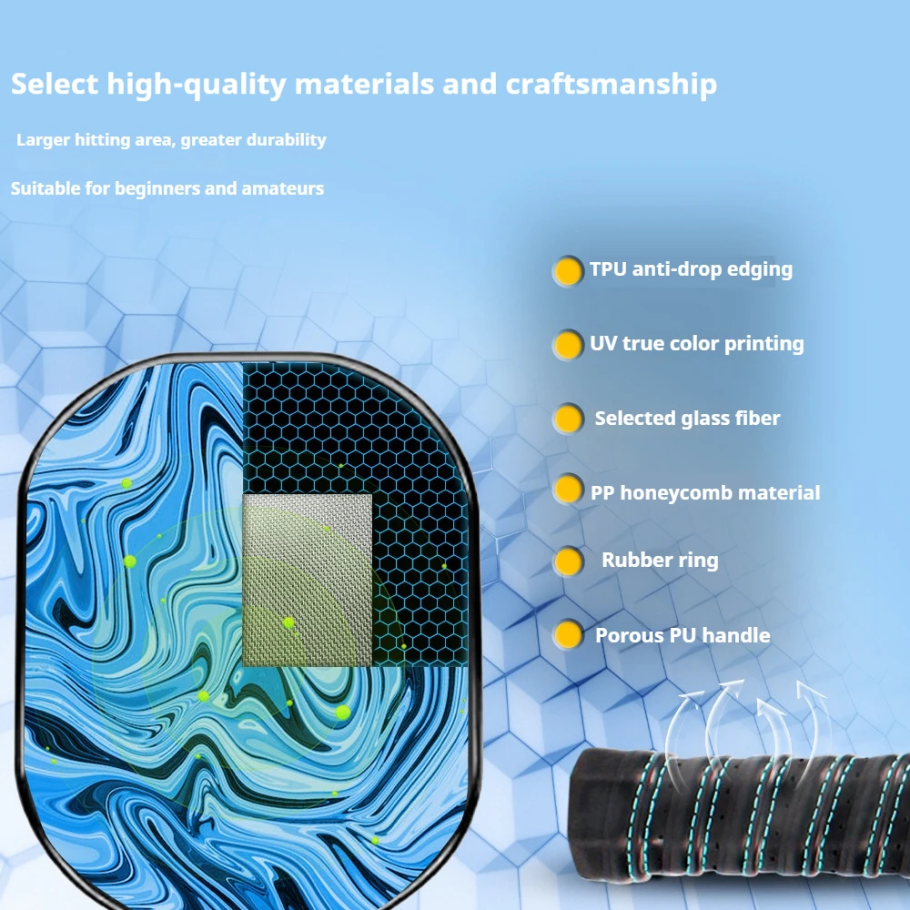 SONGIY Pickleball Paddles 15mm Honeycomb Core Fiberglass Pickleball Racket Increase Bat Zone for Beginners Amateurs - Image 3