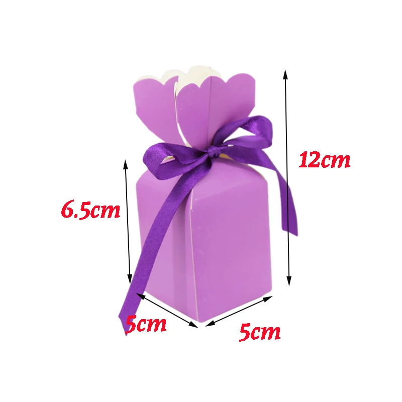 10/20/30Pcs Fishtail Vase Candy Box Floral Wedding Day Favor Gift Box Baby Packaging Bags With Ribbon Birthday Party Decoration