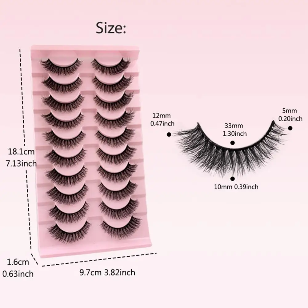 Full-strip False Eyelashes Natural Look Faux Mink Eyelashes Fluffy Cat Eye Strip Eyelash Small Fake Lashes Set For Beginners