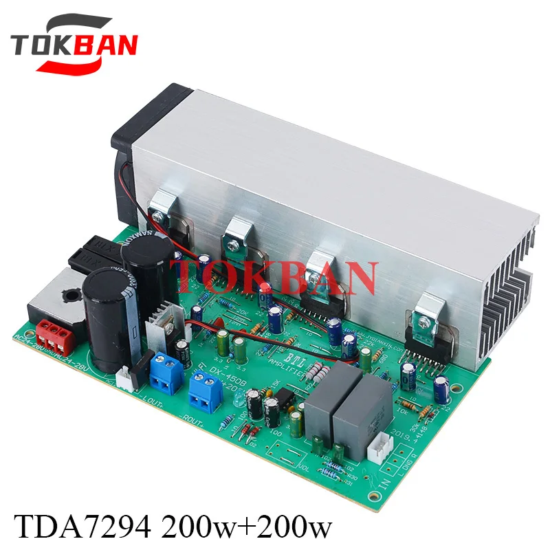 

TOKBAN 200w*2 TDA7294 2-channel Power Amplifier Board Low Distortion High Power Wide Voltage HIFI Amplifier Board