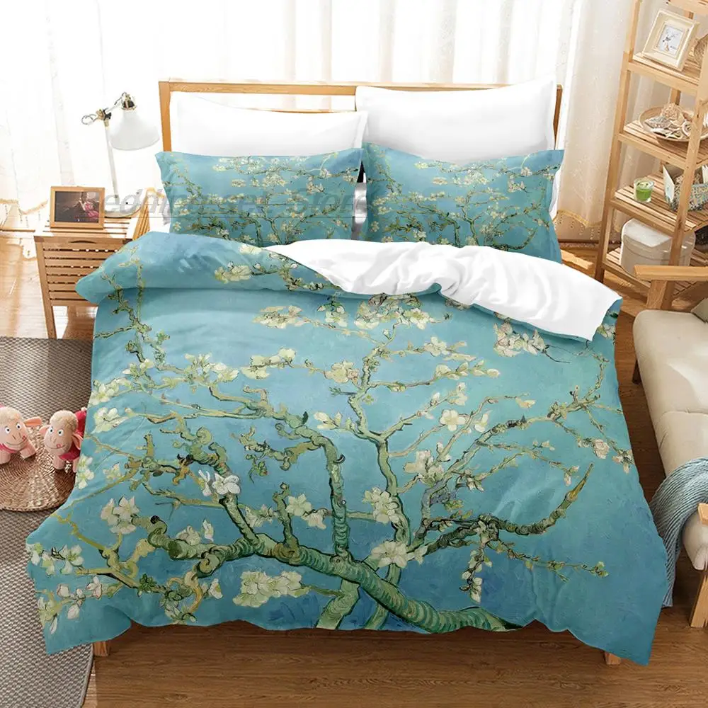 

Van Gogh Bedding Set Single Twin Full Queen King Size Bed Set Aldult Kid Bedroom Duvetcover Sets 3D retro classic 2022