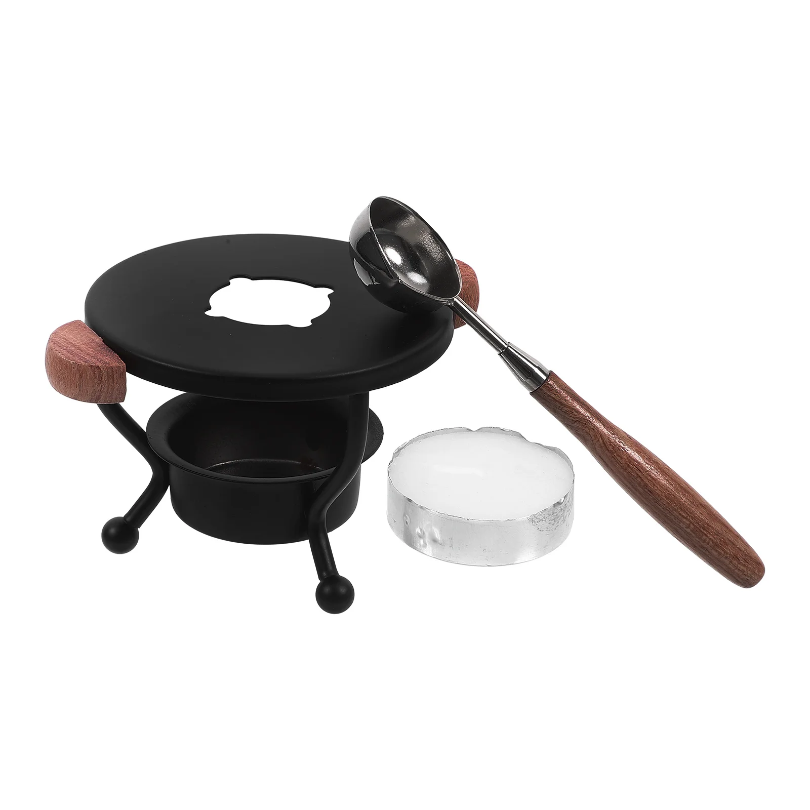 

3 pcs Tripod Furnace Wax Heater Iron Melting Stove Double Ear Handle Portable Warmer Stamp Sealing Durable Small Size