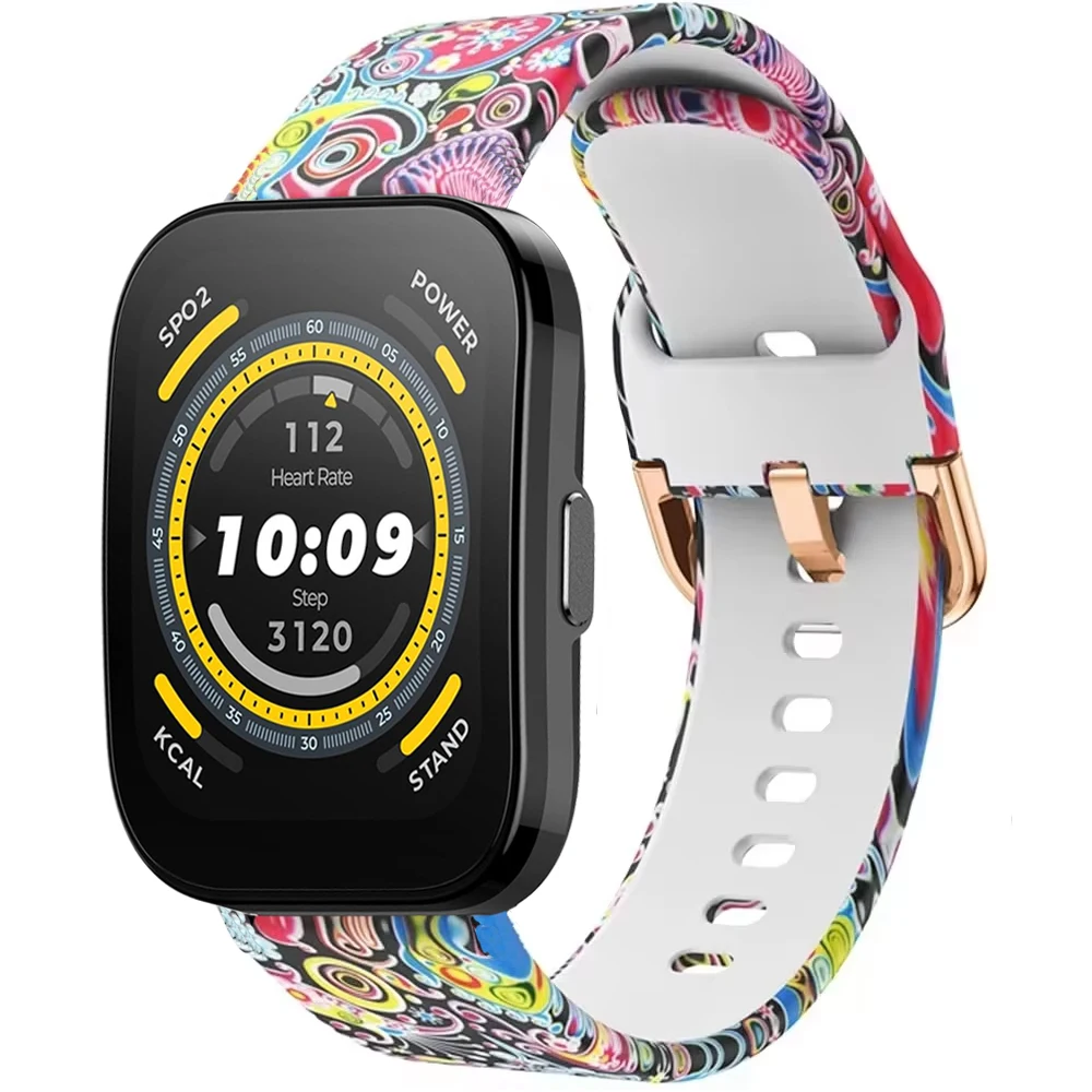 22mm Printing Strap for Amazfit Bip 5 Replacement Silicone SmartWatch Wristband Bracelet correa Amazfit Bip5 Watch band