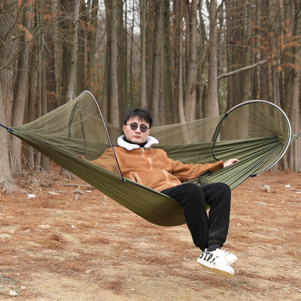 Outdoor Camping Hammock with Mosquito Net Camping Insect Proof Hammocks Portable Outdoor Furniture Bed Sleeping Tent Hammock