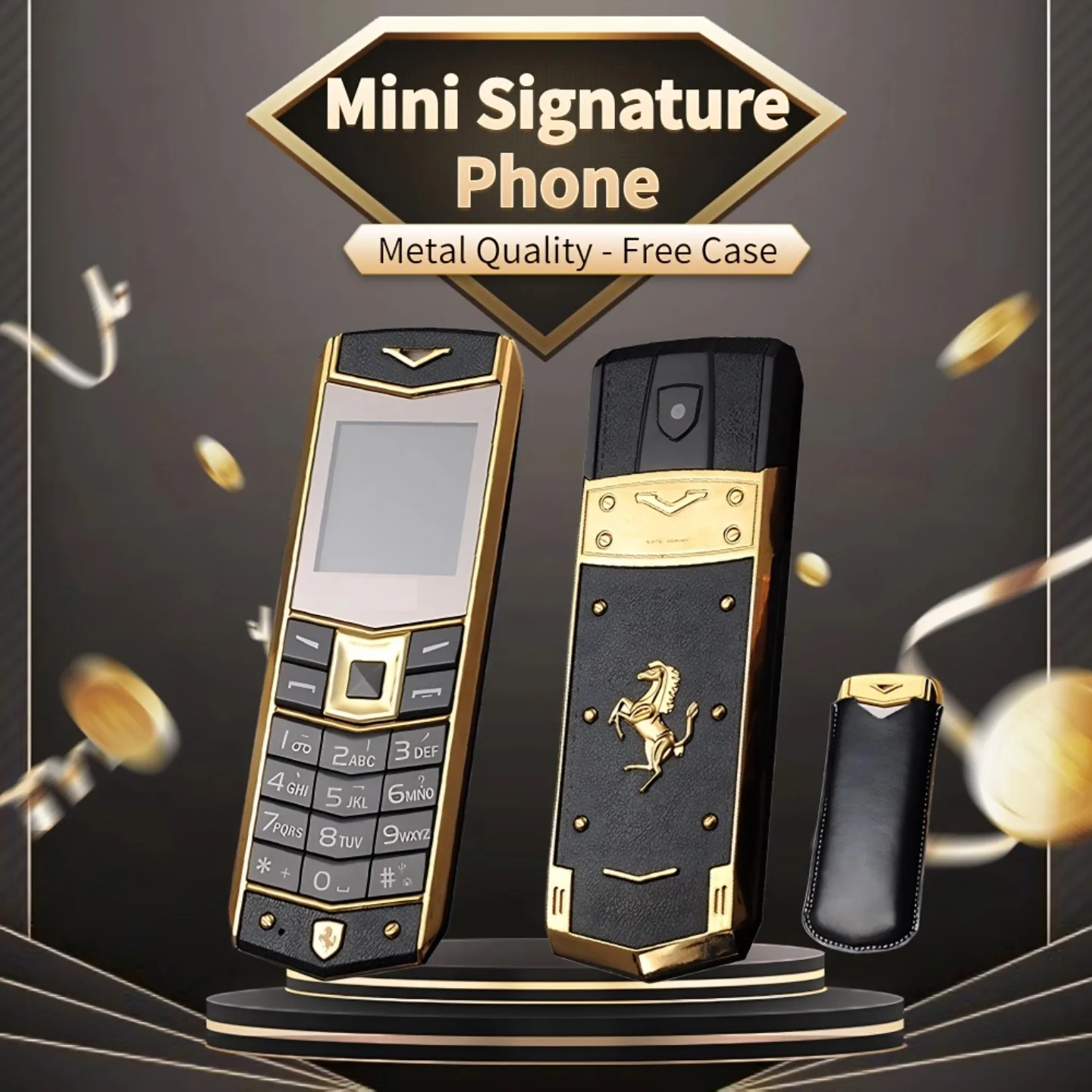 Luxury Mini Slim Signature Cellphone Dual SIM Bluetooth Call Magic Voice Big Button MP3 FM Radio Long Standby Cheap Mobile Phone