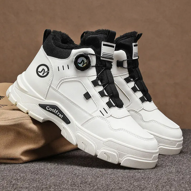 

Slip On Men's Winter Boots Work Boots Style Thermal Lined Snow Shoes Waterproof High Top Warm Slip Resistant