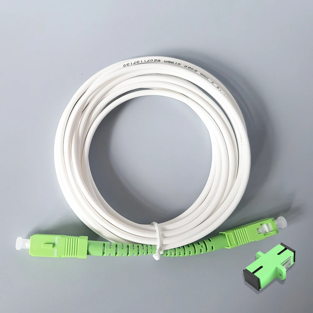 สายต่อไฟเบอร์ออปติก SC-APC/SC-APC สายแพทช์ไฟเบอร์ออปติกโหมดเดียว FTTH 1.5M/2m/3M fibra Optica