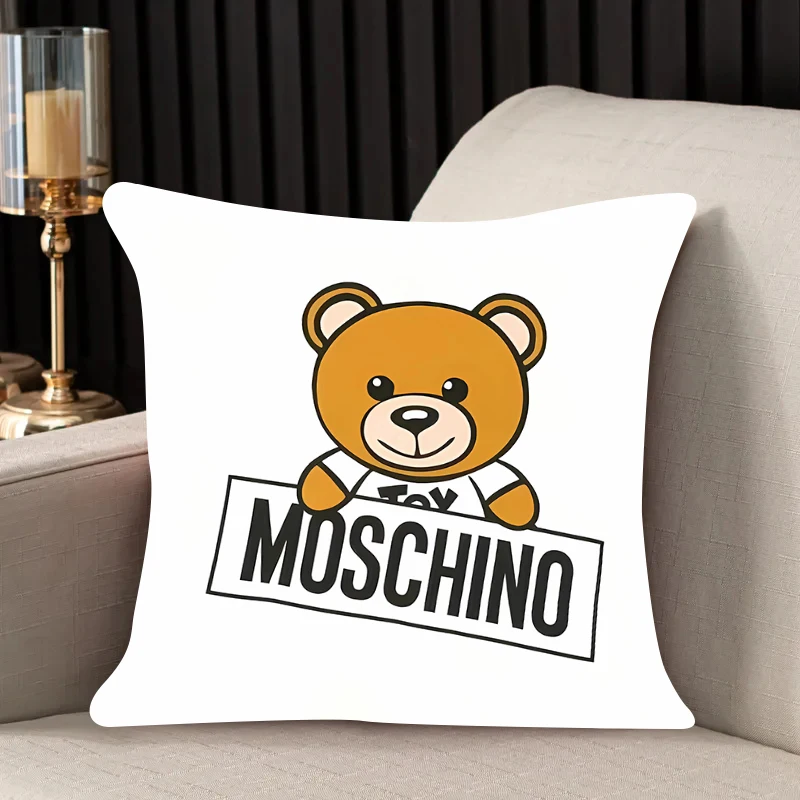 Pillow Case M-MOSCHINO Double-sided Printed Sofa Cushion Cover Headrest Backrest Chair Cushion Cover Fashion Custom Gift 45x45